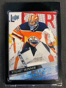 2020-21 UPPER DECK SERIES 2 HOCKEY #496 EDMONTON OILERS - STUART SKINNER FRENCH VERSION YOUNG GUNS ROOKIE CARD