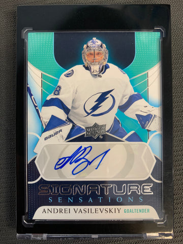 2020-21 UPPER DECK SERIES 1 HOCKEY #SS-AV TAMPA BAY LIGHTNING - ANDREI VASILEVSKIY SIGNATURE SENSATIONS AUTO