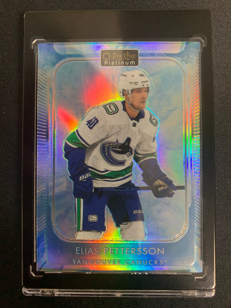 2021-22 UD O-PEE-CHEE PLATINUM HOCKEY #196 VANCOUVER CANUCKS - ELIAS PETTERSSON ARCTIC FREEZE SP NUMBERED 98/99