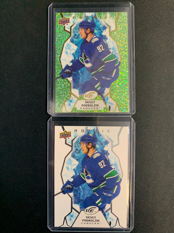 2021-22 UPPER DECK ICE HOCKEY VANCOUVER CANUCKS - VASILY PODKOLZIN ROOKIE LOT OF 2