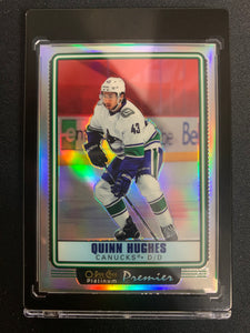 2021-22 UD O-PEE-CHEE PLATINUM HOCKEY #OP10 VANCOUVER CANUCKS - QUINN HUGHES PLATINUM PREMIER UNANNOUNCED EASTER EGG SP