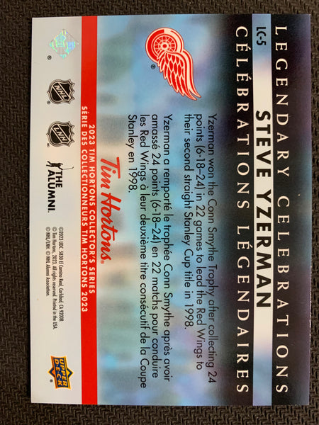 2023 TIM HORTONS LEGENDS COLLECTION #LC-5 DETROIT RED WINGS - STEVE YZERMAN LEGENDARY CELEBRATIONS SP INSERT