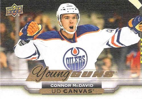 2015-16 UPPER DECK HOCKEY #C211 EDMONTON OILERS - CONNOR MCDAVID YOUNG GUNS CANVAS ROOKIE CARD (JUST PULLED)