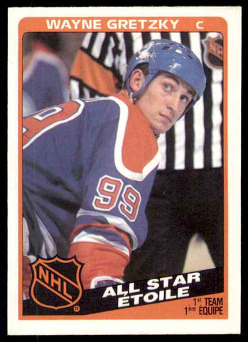 1984-85 O-PEE-CHEE HOCKEY #208 EDMONTON OILERS - WAYNE GRETZKY ALL STAR CARD RAW