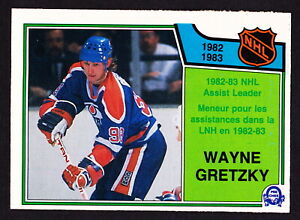 1983-84 O-PEE-CHEE HOCKEY #217 EDMONTON OILERS - WAYNE GRETZKY SCORING LEADER CARD RAW