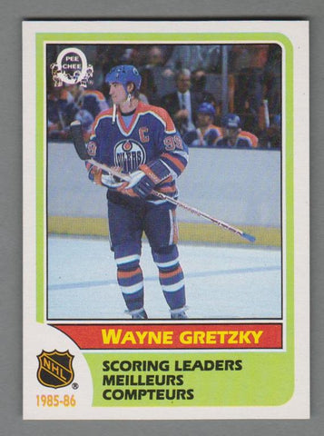 1986-87 O-PEE-CHEE HOCKEY #260 EDMONTON OILERS - WAYNE GRETZKY SCORING LEADER CARD RAW