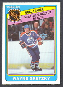 1984-85 O-PEE-CHEE HOCKEY #381 EDMONTON OILERS - WAYNE GRETZKY GOALS LEADER CARD RAW