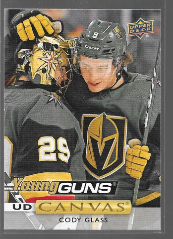 2019-20 UPPER DECK HOCKEY #C231 - VEGAS GOLDEN KNIGHTS - CODY GLASS YOUNG GUNS CANVAS ROOKIE CARD