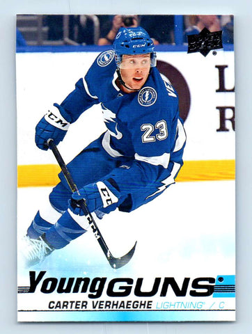 2019-20 UPPER DECK HOCKEY #224 TAMPA BAY LIGHTNING - CARTER VERHAEGHE YOUNG GUNS ROOKIE CARD - HOT !