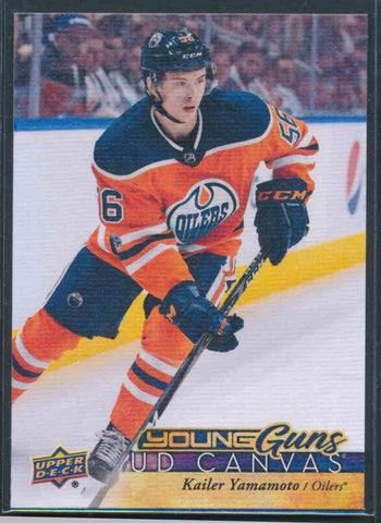 2017-18 UPPER DECK HOCKEY #C102 - EDMONTON OILERS - KAILER YAMAMOTO YOUNG GUNS CANVAS ROOKIE CARD