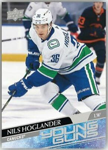 2020-21 UPPER DECK HOCKEY #462 VANCOUVER CANUCKS - NILS HOGLANDER YOUNG GUNS ROOKIE CARD