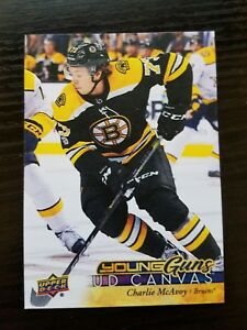 2017-18 UPPER DECK HOCKEY #C105 - BOSTON BRUINS - CHARLIE MCAVOY YOUNG GUNS CANVAS ROOKIE CARD