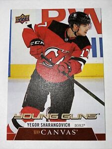 2020-21 UPPER DECK HOCKEY #C217 NEW JERSEY DEVILS - YEGOR SHARANGOVICH YOUNG GUNS CANVAS ROOKIE CARD - HOT!