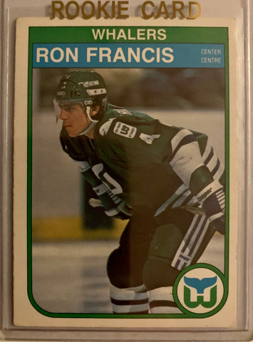 1982-83 O-PEE-CHEE HOCKEY #123 HARTFORD WHALERS - RON FRANCIS ROOKIE CARD RAW