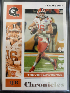 2021 PANINI CHRONICLES DRAFT PICKS FOOTBALL #1 JACKSONVILLE JAGUARS - TREVOR LAWRENCE CHRONICLES ROOKIE CARD