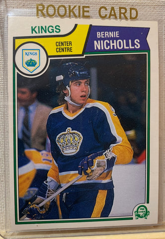 1983-84 O-PEE-CHEE HOCKEY #160 LOS ANGELES KINGS - BERNIE NICHOLLS ROOKIE CARD RAW