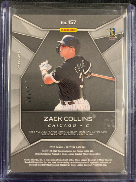 2020 PANINI SPECTRA BASEBALL #157 TORONTO BLUE JAYS - ZACK COLLINS DISCO PRIZM ROOKIE AUTO PATCH NUMBERED 78/99