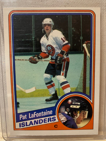 1984-85 O-PEE-CHEE HOCKEY #129 NEW YORK ISLANDERS - PAT LAFONTAINE ROOKIE CARD RAW