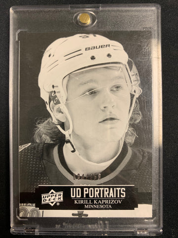 2021-22 UPPER DECK SERIES 1 HOCKEY #P-10 MINNESOTA WILD - KIRILL KAPRIZOV UD PORTRAITS BLACK & WHITE PARALLEL NUMBERED 004/250