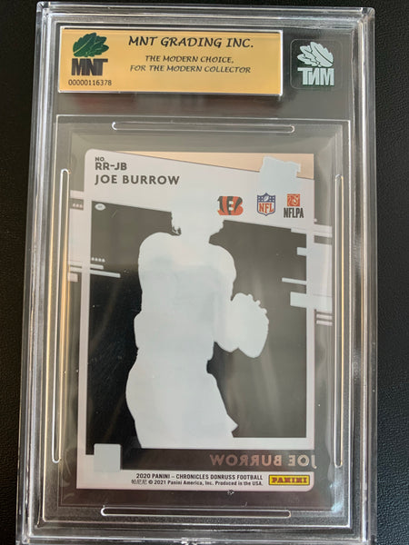 2020 PANINI CHRONICLES FOOTBALL #RR-JB CINCINNATI BENGALS - JOE BURROW CLEARLY DONRUSS RATED ROOKIE CARD GRADED MNT 9.5 GEM MINT