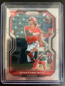 2021 PANINI PRIZM BASEBALL #26 CINCINNATI REDS - JONATHAN INDIA PRIZM ROOKIE CARD