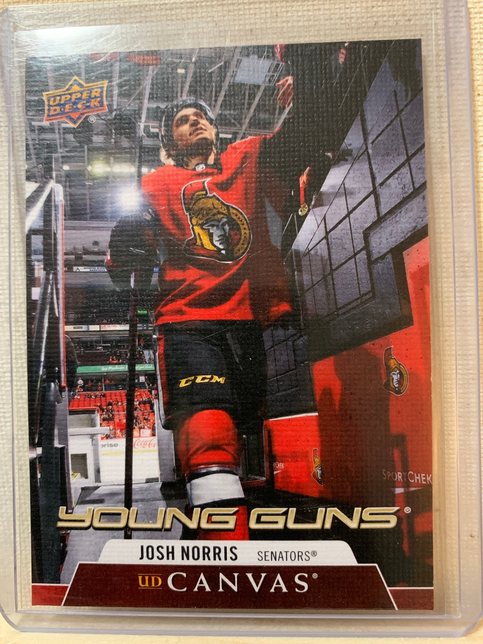 2020-21 UPPER DECK HOCKEY #C111 OTTAWA SENATORS - JOSH NORRIS YOUNG GUNS CANVAS ROOKIE CARD RAW