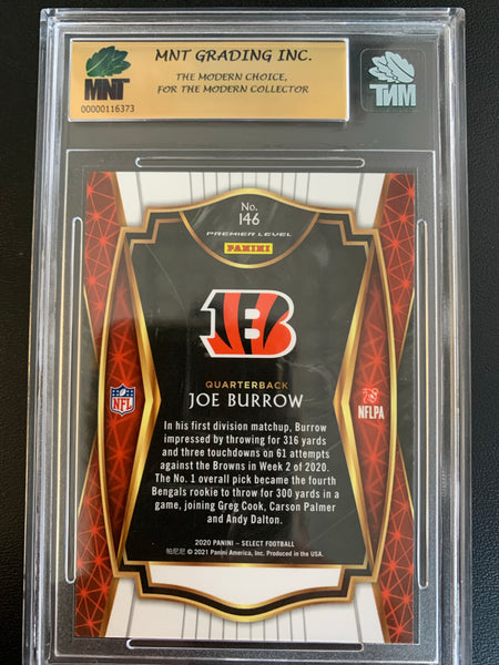 2020 PANINI SELECT FOOTBALL #146 CINCINNATI BENGALS - JOE BURROW ROOKIE CARD PREMIERE LEVEL GRADED MNT 9.0 MINT