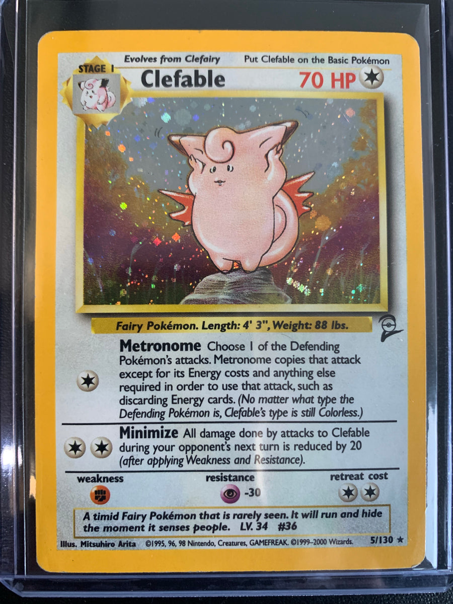 1999 POKEMON ORIGINAL BASE SET 2 WOTC HOLO CLEFABLE 5/130 - MP – Mint ...