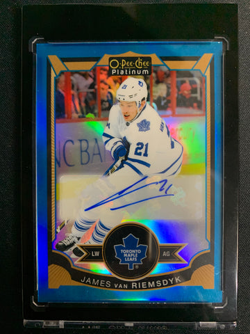 2015-16 UD O-PEE-CHEE PLATINUM HOCKEY #JV TORONTO MAPLE LEAFS - JAMES VAN RIEMSDYK BLUE AUTOGRAPHS