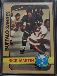 1972-73 O-PEE-CHEE HOCKEY #157 BUFFALO SABRES - RICK MARTIN CARD RAW