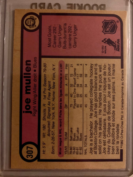 1982-83 O-PEE-CHEE HOCKEY #307 ST. LOUIS BLUES - JOE MULLEN ROOKIE CARD RAW