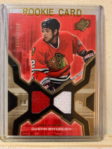 2006-07 SPX HOCKEY #143 CHICAGO BLACKHAWKS - DUSTIN BYFUGLIEN SPX JERSEY ROOKIE CARD RAW