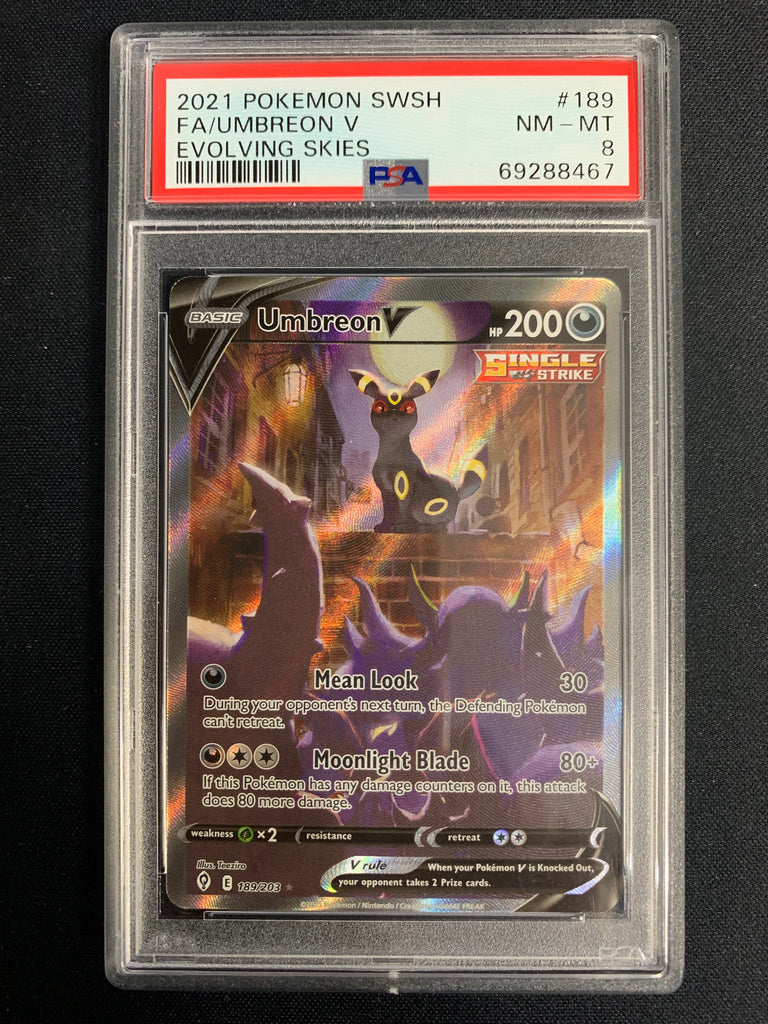 PSA 8 Umbreon V Alt Art Evolving Skies shops