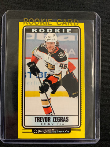 2021-22 UD O-PEE-CHEE HOCKEY #P-40 ANAHEIM DUCKS - TREVOR ZEGRAS PREMIER TALL BOY YELLOW ROOKIE CARD