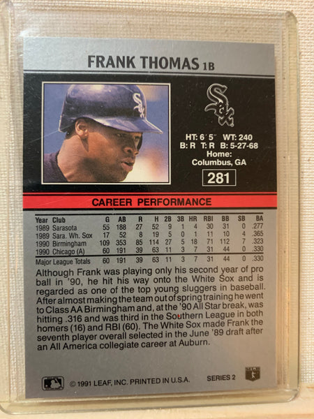 1991-92 LEAF BASEBALL #281 - FRANK THOMAS CARD RAW