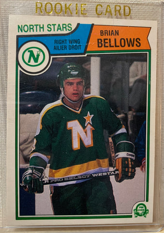 1983-84 O-PEE-CHEE HOCKEY #167 MINNESOTA NORTH STARS - BRIAN BELLOWS ROOKIE CARD RAW