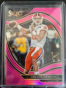 2021 PANINI CHRONICLES DRAFT PICKS FOOTBALL #258 JACKSONVILLE JAGUARS - TREVOR LAWRENCE SELECT PINK PRIZM PARALLEL ROOKIE CARD