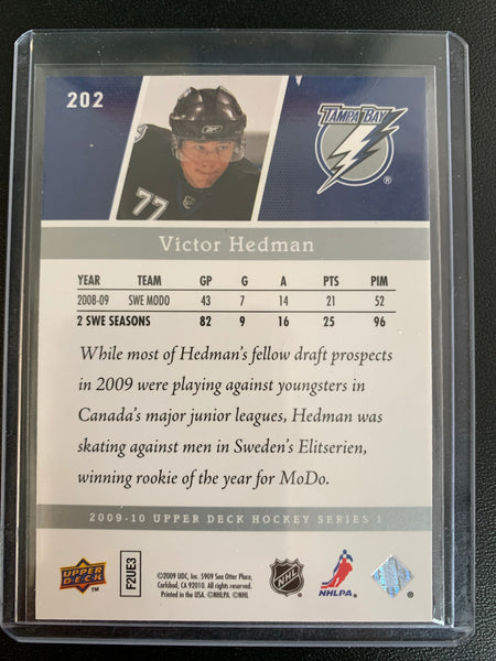 2009-10 UPPER DECK SERIES 1 HOCKEY #202 TAMPA BAY LIGHTNING - VICTOR HEDMAN YOUNG GUNS ROOKIE CARD