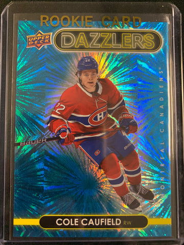 2021-22 UPPER DECK S1 HOCKEY #DZ-25 MONTREAL CANADIENS - COLE CAUFIELD BLUE DAZZLERS ROOKIE INSERT