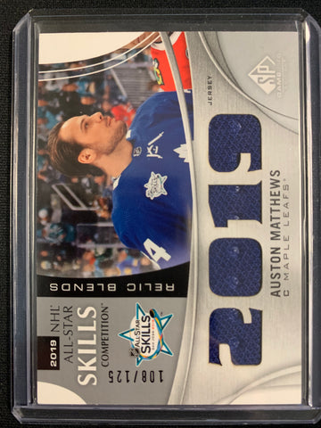 2019-20 UD SP GAME USED HOCKEY #ASRB-AM TORONTO MAPLE LEAFS - AUSTON MATTHEWS RELIC BLENDS ALL-STAR PATCH NUMBERED 108/125