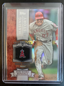 2013 TOPPS BASEBALL #CH-64 LOS ANGELES ANGELS - MIKE TROUT CHASING HISTORY HOLOFOIL INSERT