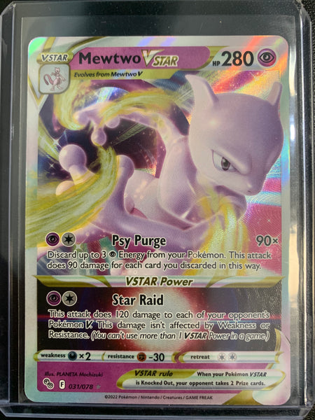 2022 POKEMON GO TCG MEWTWO VSTAR HOLO ULTRA RARE 031/078 - PACK FRESH !