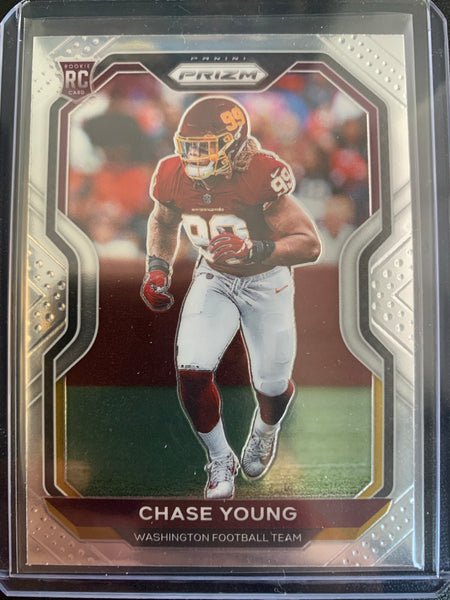 2020 PANINI PRIZM FOOTBALL #383 WASHINGTON REDSKINS - CHASE YOUNG PRIZM BASE ROOKIE CARD