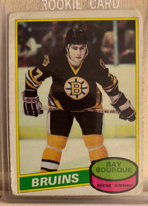 1980-81 O-PEE-CHEE HOCKEY #140 BOSTON BRUINS - RAY BOURQUE ROOKIE CARD RAW