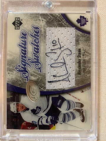 2005-06 UPPER DECK ICE HOCKEY #SS-AS TORONTO MAPLE LEAFS - ALEXANDER STEEN SIGNATURE SWATCHES AUTO JERSEY CARD RAW