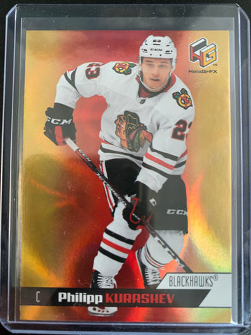 2020-21 UPPER DECK EXTENDED HOCKEY #HG-11 CHICAGO BLACKHAWKS - PHILIPP KURASHEV GOLD HOLOGR-FX ROOKIE CARD