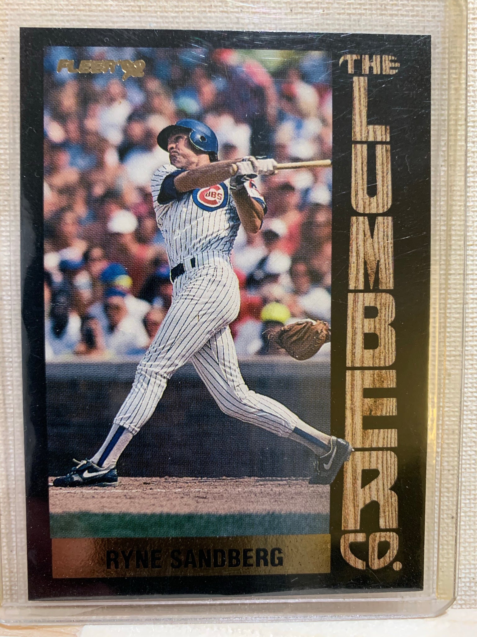 1992-93 FLEER BASEBALL #4 OF 9 - RYNE SANDBERG FLEER THE LUMBER CO. CARD RAW