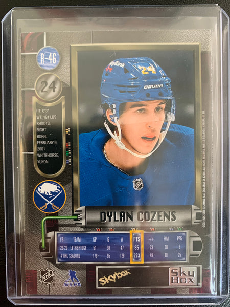 2020-21 UD SKYBOX METAL UNIVERSE HOCKEY #R-46 BUFFALO SABRES - DYLAN COZENS RETRO INSERT ROOKIE CARD