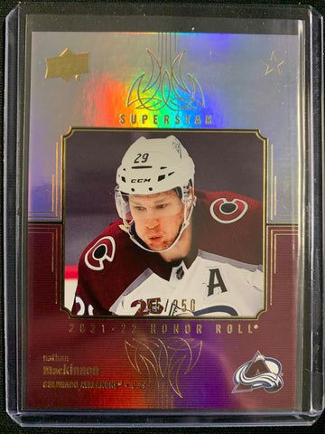 2021-22 UPPER DECK S1 HOCKEY COLORADO AVALANCHE - NATHAN MACKINNON FOIL HONOR ROLL NUMBERED 145/250