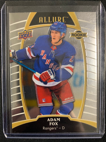 2019-20 UPPER DECK ALLURE HOCKEY #93 NEW YORK RANGERS - ADAM FOX BASE ROOKIE CARD